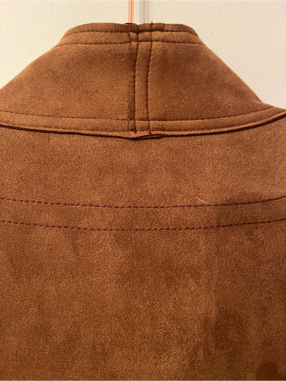 By Anthropologie Cognac Faux Suede Kimono Jacket - Size L - Picture 10 of 13